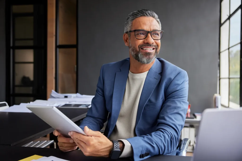 Advisor reviewing planning questions before a client meeting