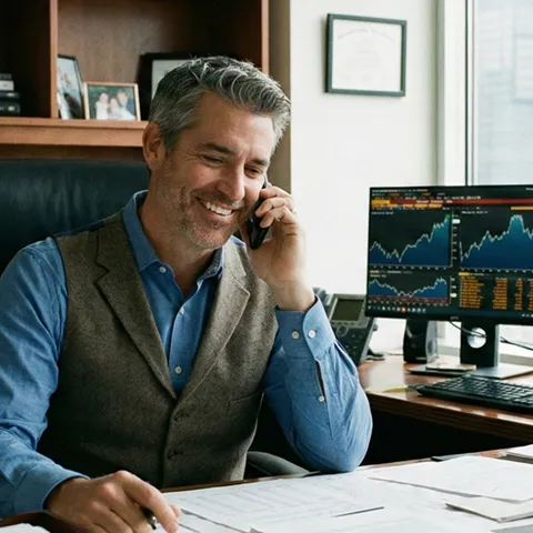 Advisor speaking with a client by phone