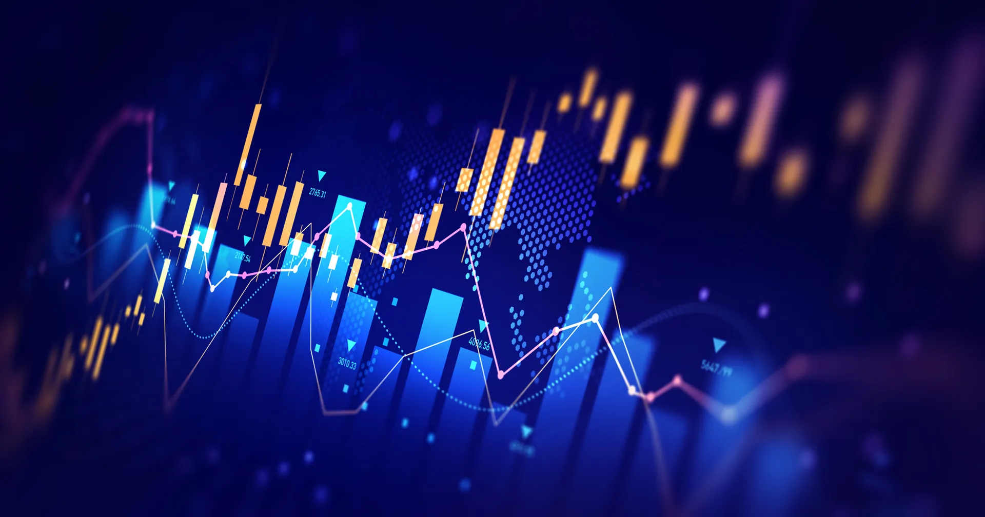 Market chart representing stock and equity decisions